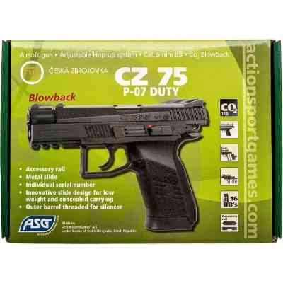Страйкбольный пистолет ASG CZ75 P-07 Duty Blowback CO2 (16720) Винница