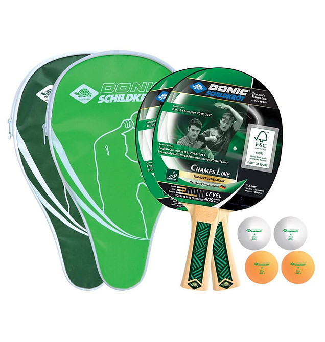 Набор для настольного тенниса Donic Champs 400 Cover Set (788498) Вишнёвое - изображение 1