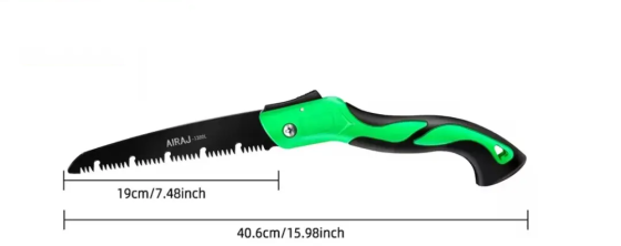 Ручная складная многофункциональная пила 180 AIRAJ из прочной стали 40 см черно-зеленый Киев