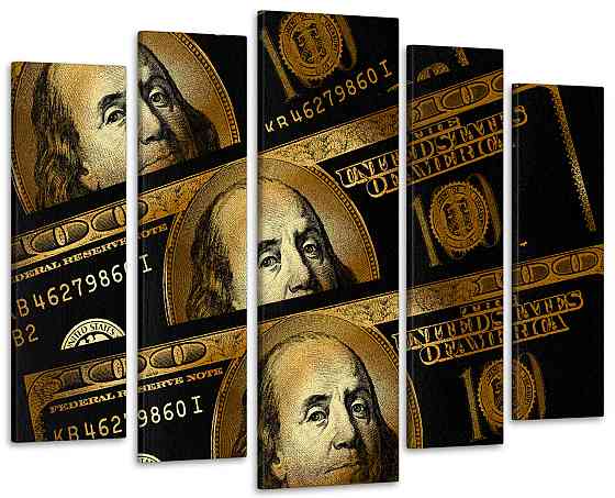 Модульна картина у вітальню / спальню Золоті долари Art-274_5 ( 80х118см ) Київ