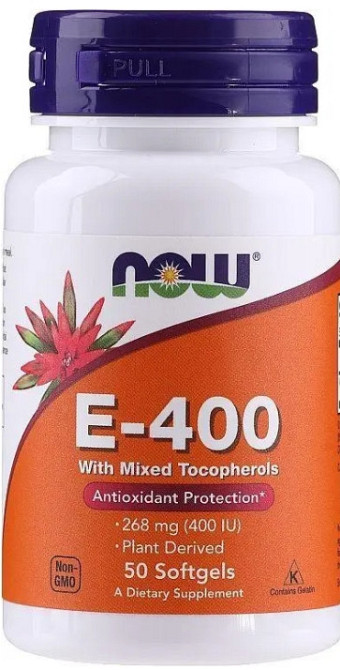 Витамин Е Now Foods Vitamin E-400 268 мг (400 МЕ) 50 гел капс Киев - изображение 1
