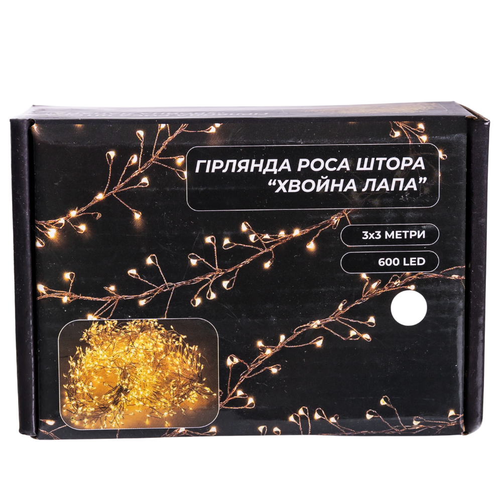 Гірлянда-шершава штора 3х3 м, 600 LED, біле світло Київ - фото 6