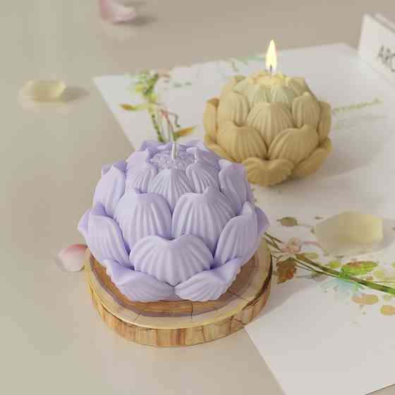 Силіконова форма для виготовлення свічки, молд для виготовлення свічок з соєвого, бджолиного воску і парафіну 65 х 65 х 45 мм Кам'янець-Подільський