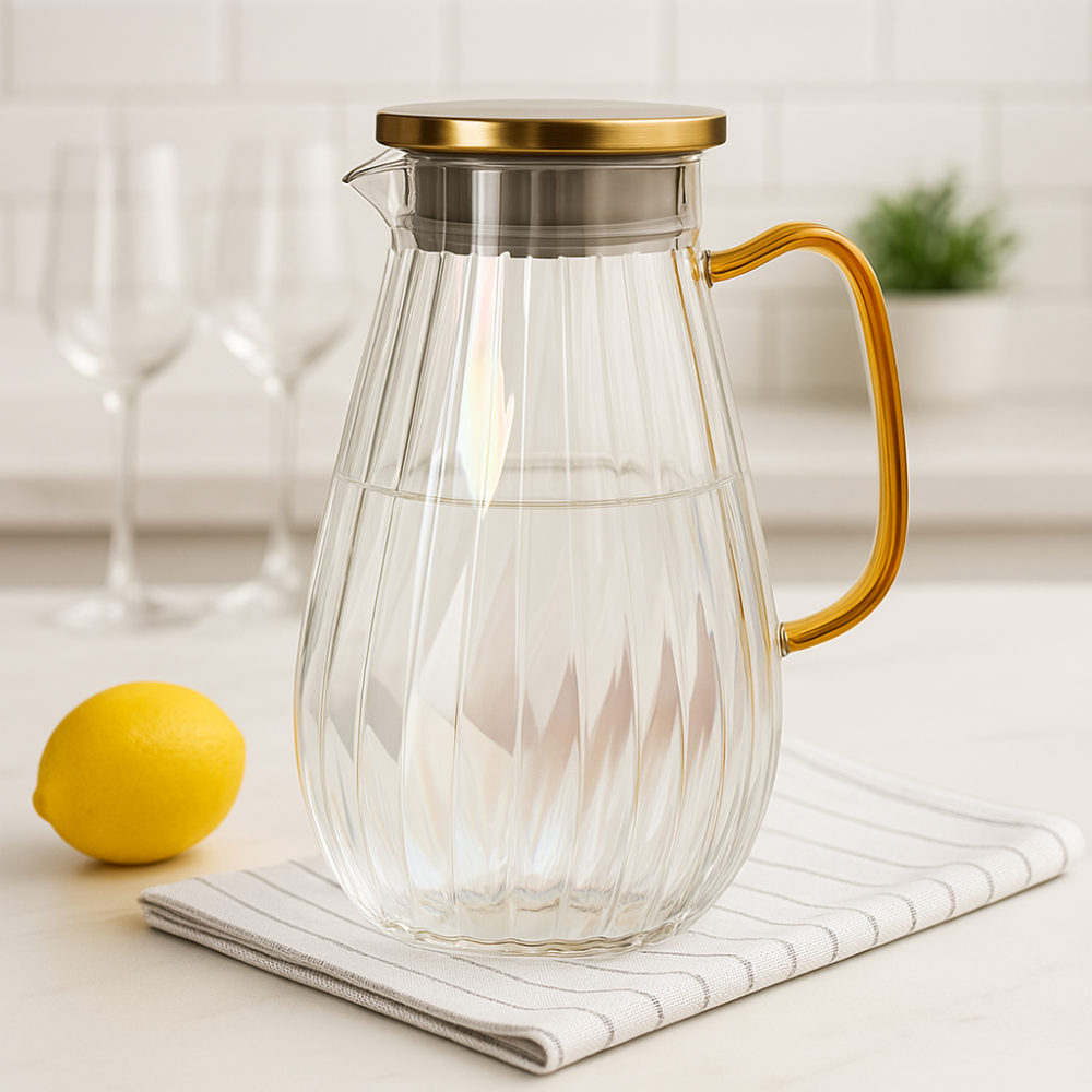 Графин скляний із кришкою 1.8 л | Глечик для напоїв Київ - фото 1