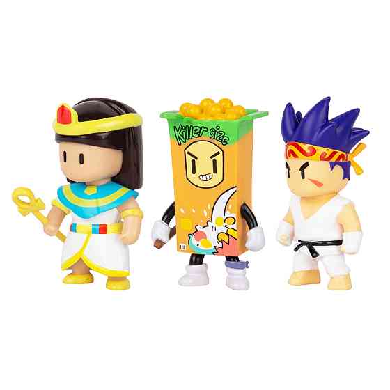 Набір колекц. фігурок Stumble Guys - Сенсей Фаєрфіст, Клеопатра, Кілер Дніпро