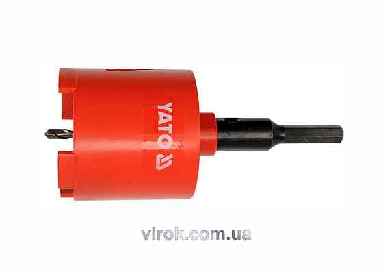 Свердло-коронка алмазне YATO : Ø= 68 мм, з напрямним свердлом, шестигранний хвостовик [24] Одесса