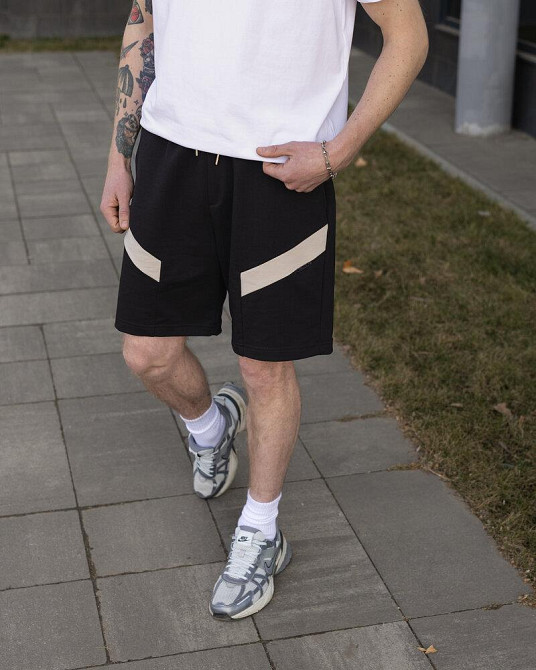 Мужские черные шорты прямого кроя весна/лето Pobedov Hype Киев - изображение 4