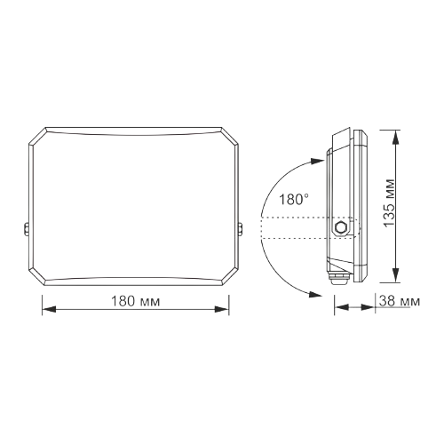 LED Прожектор 50W 5000К 220V чорний VLE-F3-0505B F3 Videx Житомир - фото 7