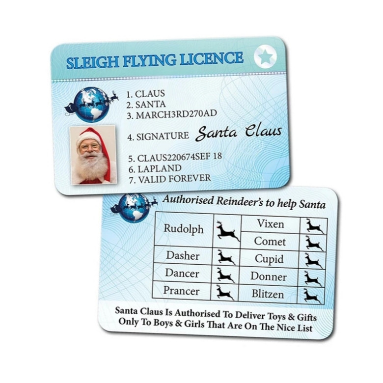 Удостоверение новогоднее Санта Клауса 85 на 55 мм разноцветный Киев - изображение 1