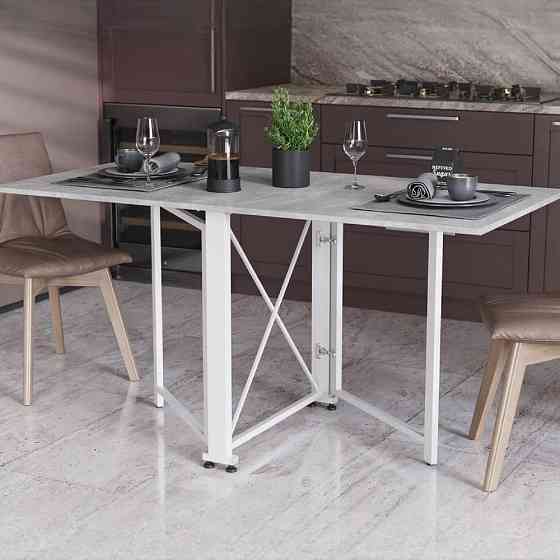 Стіл-книга трансформер Оріон 2 Ferrum-decor 750x1520x730 Білий метал ДСП Бетон 16 мм (FRD-104596) Дніпро