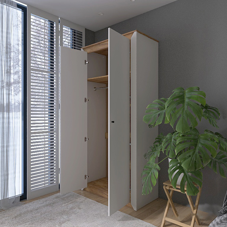 Шкаф двухдверный Эверест Нордик-990 Белый + Дуб крафт золотой (DTM-5535) Днепр - изображение 5