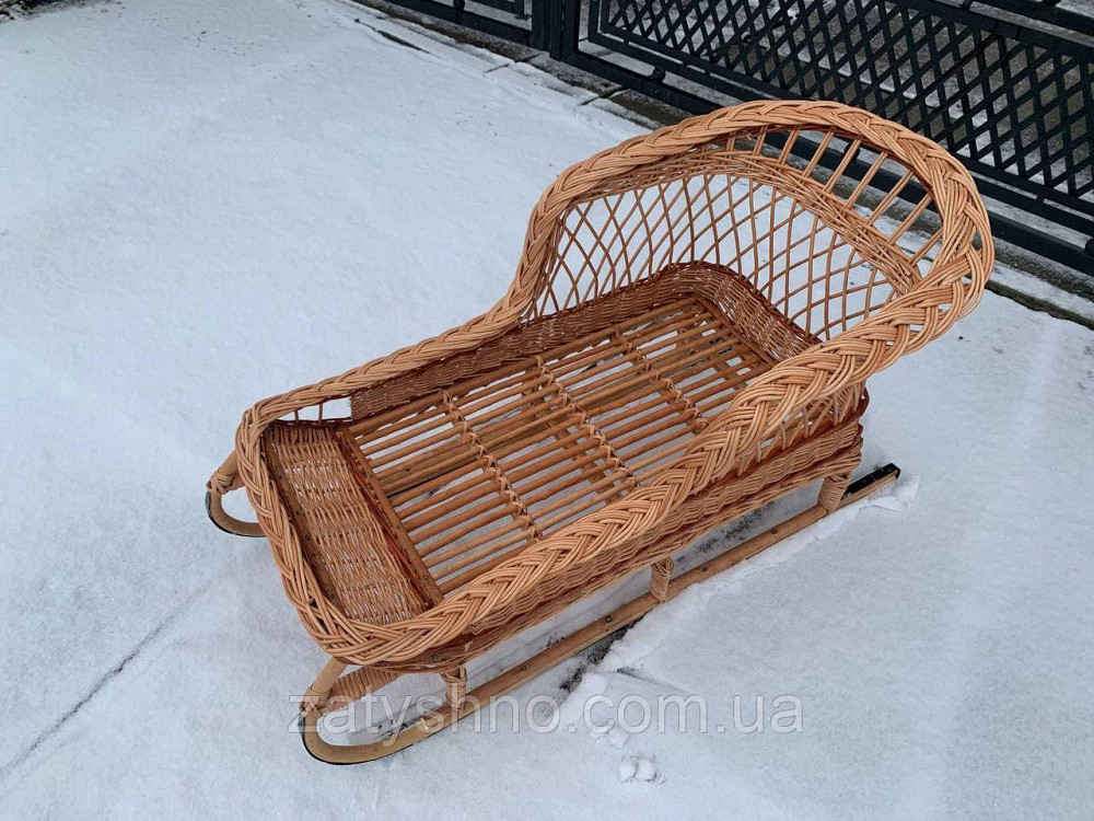 Санки плетеные с металлическим низом, на подарок Киев - изображение 1