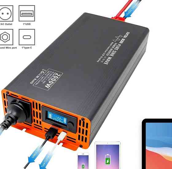 Инвертор напряжения Datauboss 12В на 220В мощностью 2000Вт. Харьков