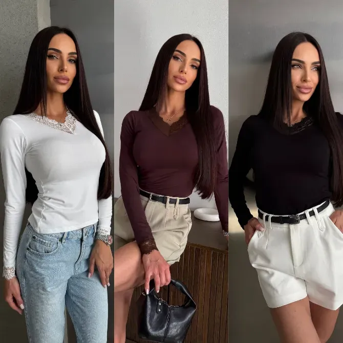 Лонгслив с изящным кружевом Одесса - изображение 16