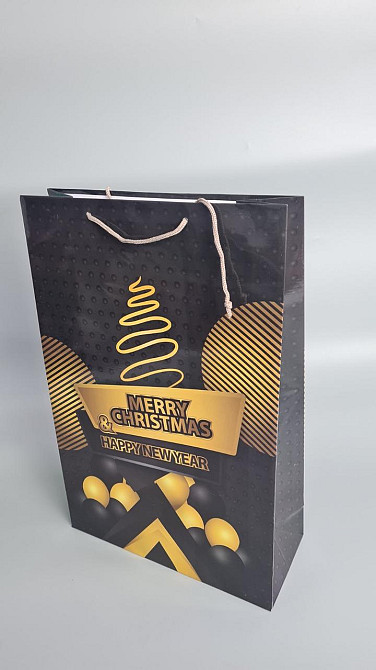 Новорічний,картонні пакети з ручками Гігант вертикальний 30х47х12-010 (12 шт.) Харків - фото 1