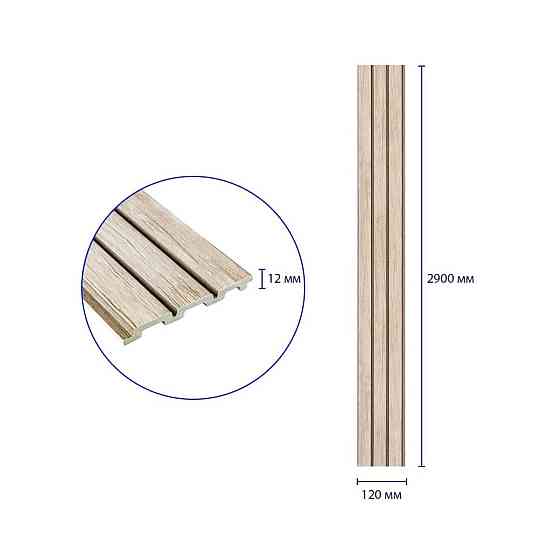 Рейка декоративна PS 2900х120х12мм Білий дуб SW-00001741 Київ