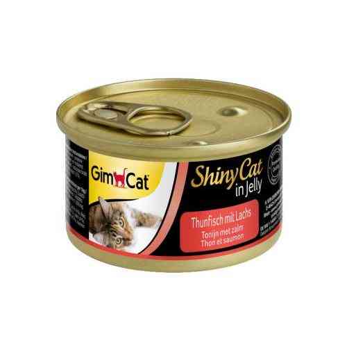 Корм влажный GimCat Shiny Cat для кошек с тунцем и лососем в желе 70 г Киев