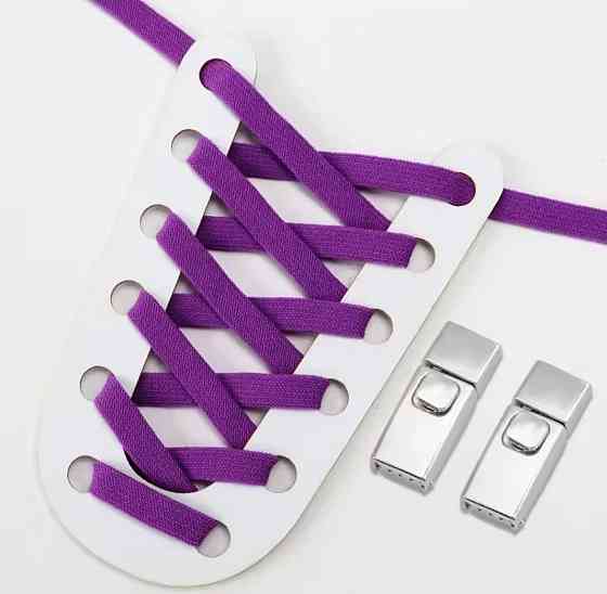 Еластичні шнурки без зав'язок з металевими застібками Фіолетовий Смела