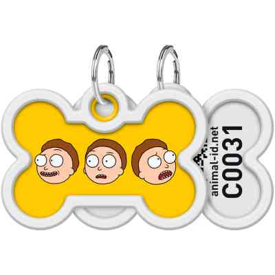 Адресник для тварин WAUDOG Smart ID з QR паспортом "Рік і Морті 2", кістка 40х28 мм (231-0281) Вінниця