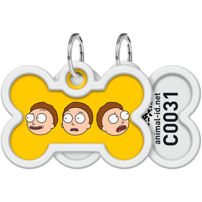 Адресник для тварин WAUDOG Smart ID з QR паспортом "Рік і Морті 2", кістка 40х28 мм (231-0281) Вінниця - фото 1