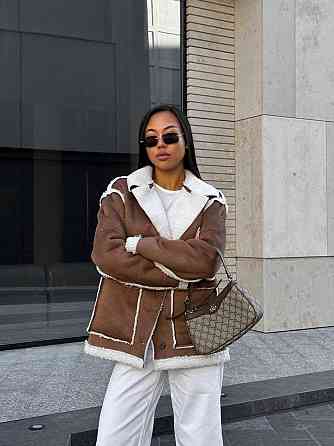 Жіноча стильна повсякденна дублянка замш на барашці Одеса