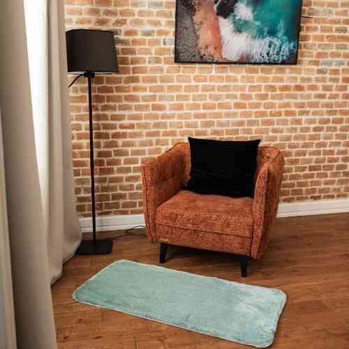 Килимок для підлоги з еко-хутра ТМ Dariana Tweed 75*150 см м'ятний Житомир