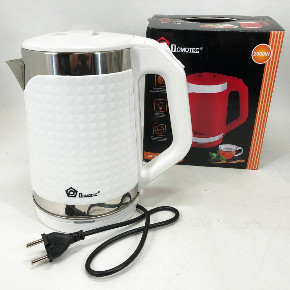 Чайники металлические из нержавеющей стали Domotec MS-5027 2000 Вт 2.2 л, Бытовой чайник для кухни EZ-39 Львов - изображение 9