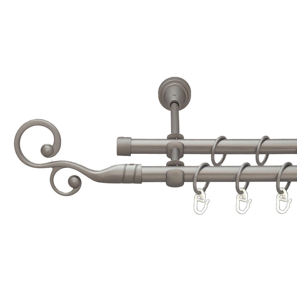 Карниз Orvit Фламінго металевий дворядний відкритий Сатин 16\16 мм 200 см (6099031) Львів - фото 1