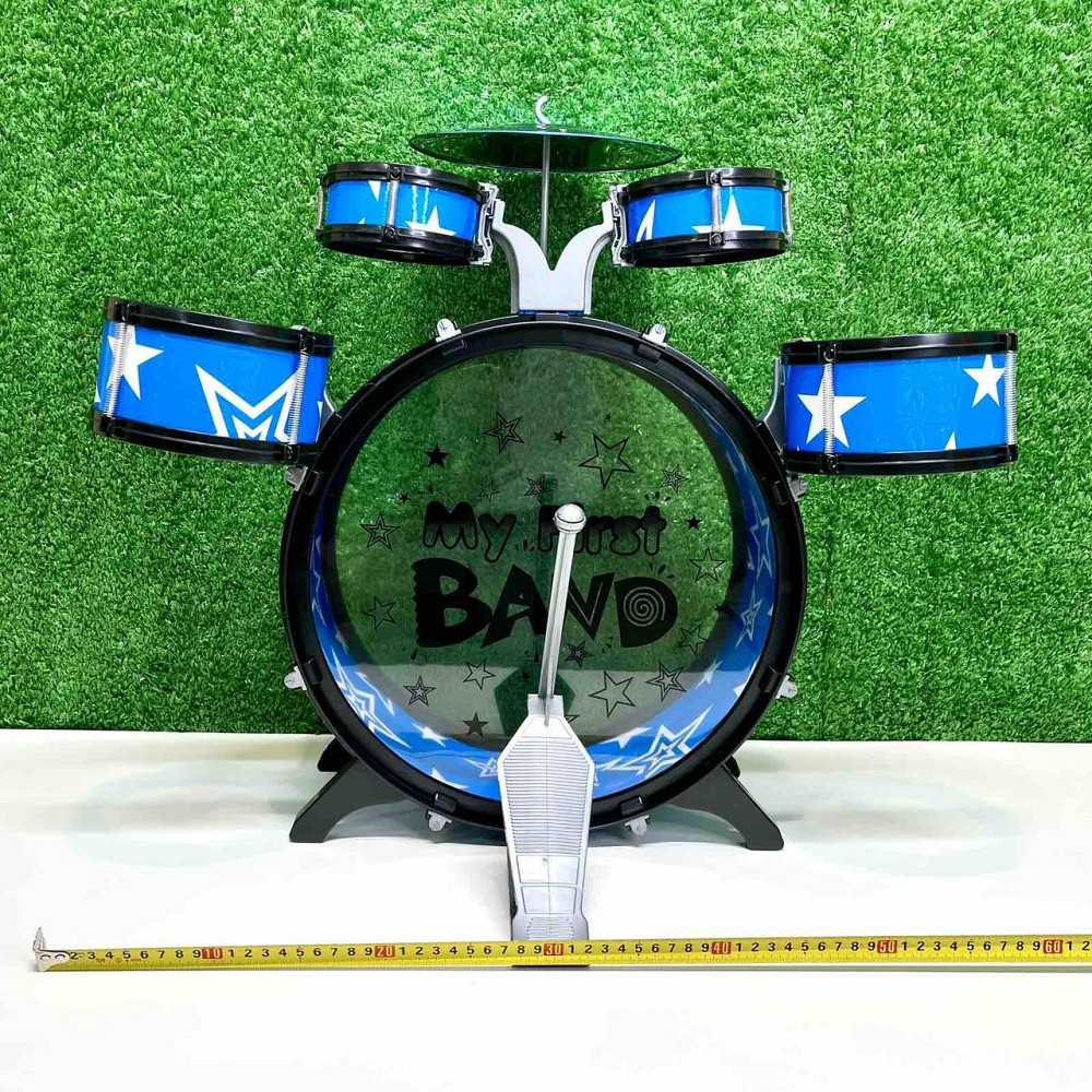 Барабанна установка іграшкова 4 барабани з паличками та стільчиком Синя (1919) Чернигов - изображение 6