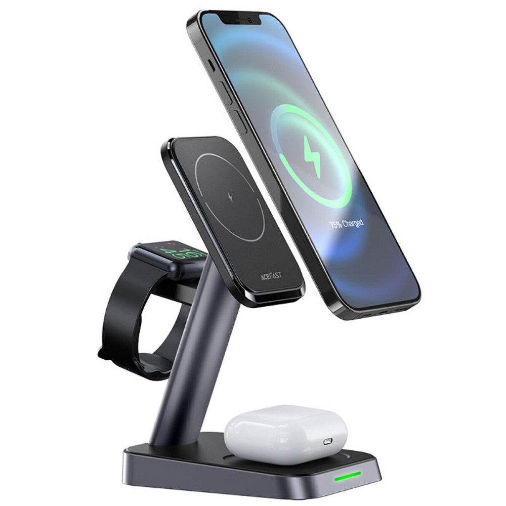 Бездротовий зарядний пристрій ACEFAST E3 desktop three-in-one wireless charging stand Київ - фото 4