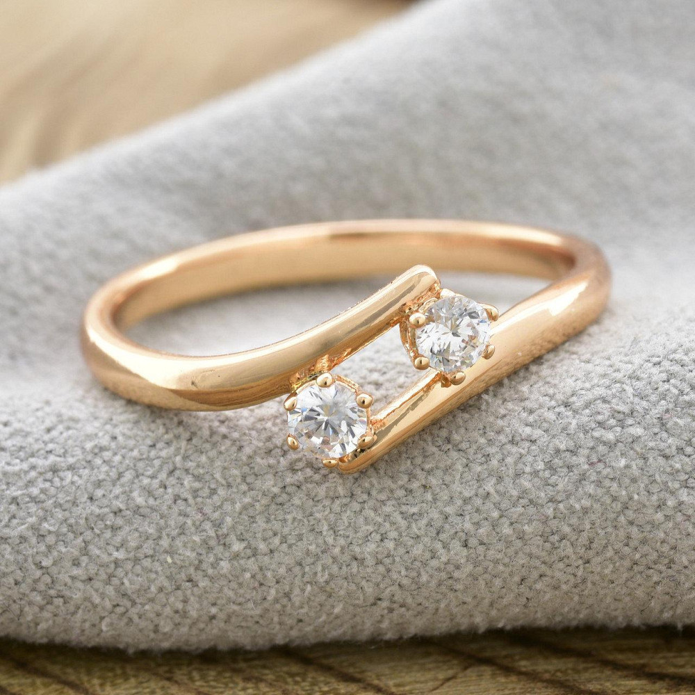 Кольцо куб. цирконий Xuping позолота 18К, 18 размер (ширина 5мм, вес 1.7г) Киев - изображение 2