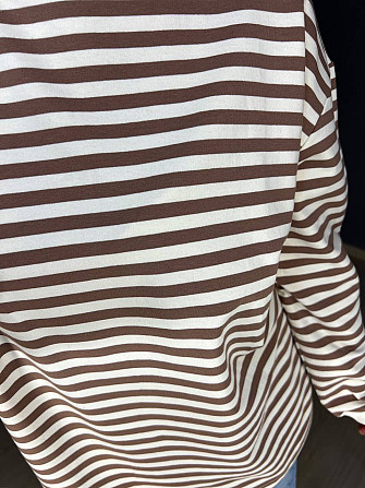 Лонгслив женский TEXTURE 1255 реглан полосатый трикотажный оверсайз крой one size, бежевый, one size Киев - изображение 16