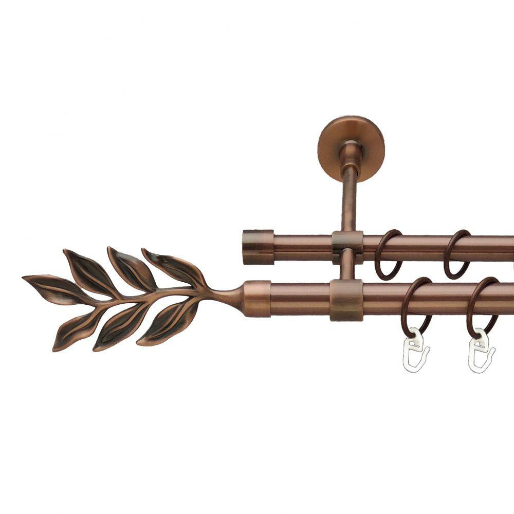 Карниз Orvit Лавр металевий дворядний закритий гладка труба кільце металеве Мідь 19\16 мм 300 см (00-00011976) Львов - изображение 1