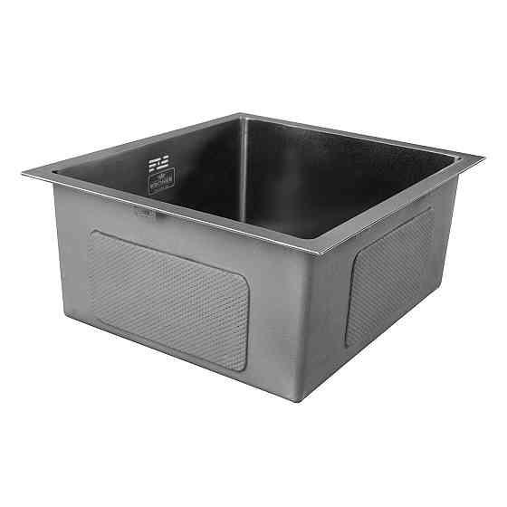 Кухонная мойка Kroner KRP Schwarze - 4843HM PVD (3/1 мм)с корзиной черная Киев