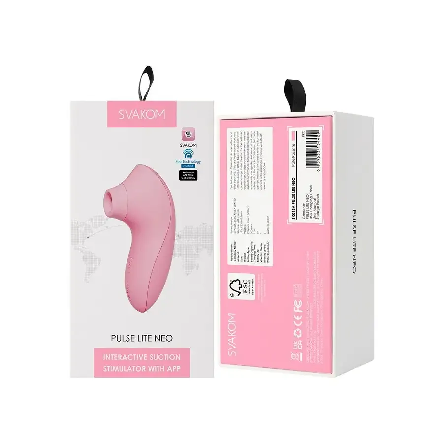 Вакуумний стимулятор Svakom Pulse Lite Neo Pale Rosette керується зі смартфона Львів - фото 8