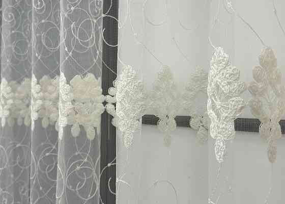 Тюль VR-Textil 1894т Фатин з вишивкою та люрексом Бежевий 300х170 см (40-261) Київ