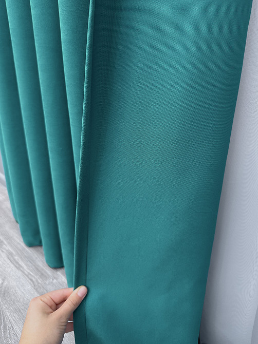Комплект готових штор VR-Textil Мікровелюр Petek № 1492ш Бірюзовий 150х290 см 2 шт (33-0357) Київ - фото 17
