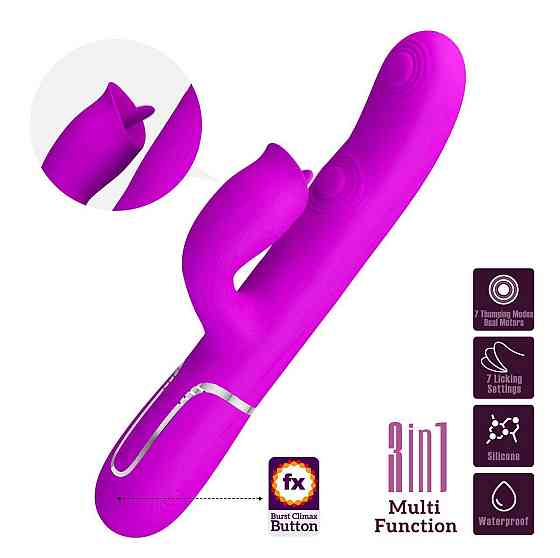 Вибратор-кролик PRETTY LOVE Gigiс стимулятором язычком, розовый, 22.8 х 3.4 см Sex Aura Киев