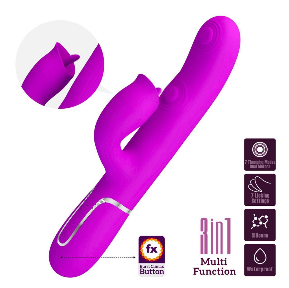 Вибратор-кролик PRETTY LOVE Gigiс стимулятором язычком, розовый, 22.8 х 3.4 см Sex Aura Киев - изображение 2