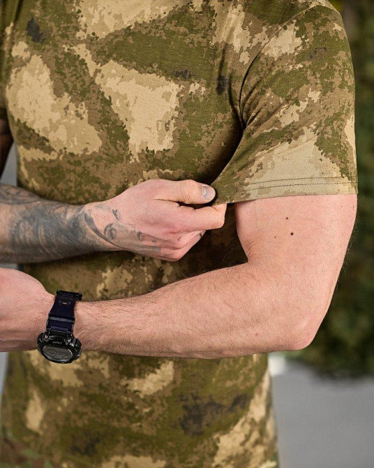 ХЛОПКОВАЯ тактическая футболка PATRIOT GREEN ATACS  ВТ5099 Одесса - изображение 4