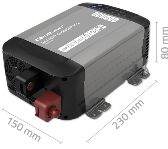 Зарядний пристрій для акумуляторів LiFePO4 AGM GEL SLA 30A 12V Qoltec (Польща) Київ