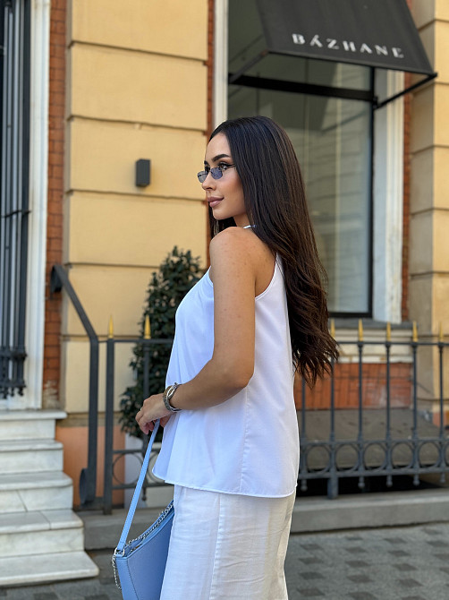 Жіноча блузка без рукавів "Mila" оптом | Норма і батал | Розпродаж моделі Білий, 42-44 Київ - фото 2