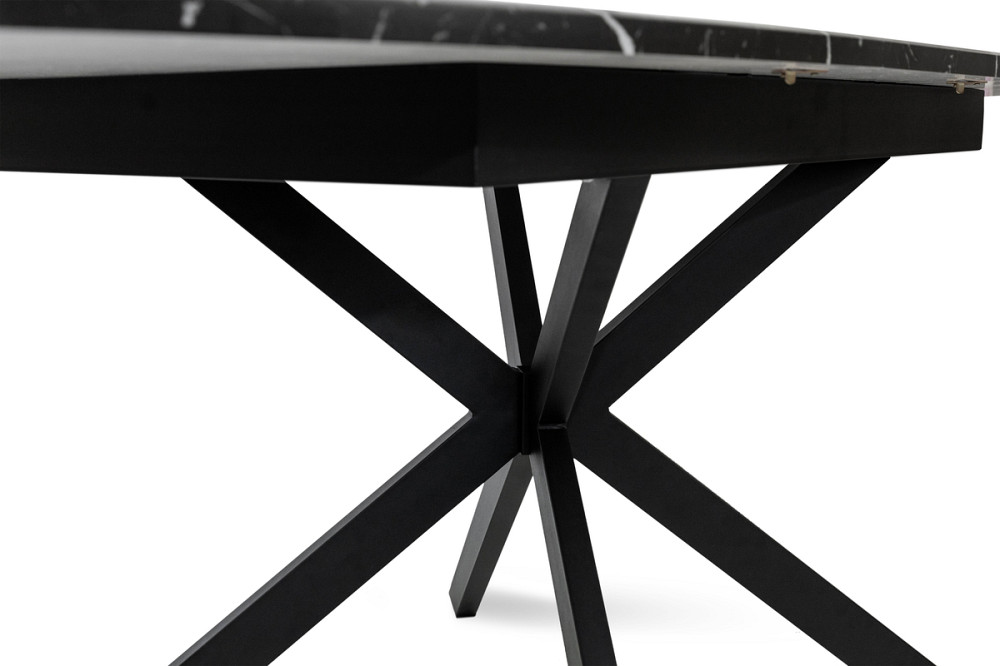 Стіл Річард 140(+40)*85 чорний метал/мрамор чорн Киев - изображение 8