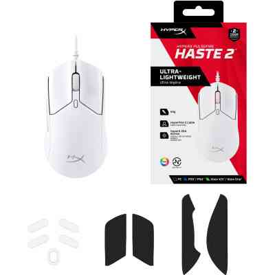 Мышка HyperX Pulsefire Haste 2 USB White (6N0A8AA) Винница
