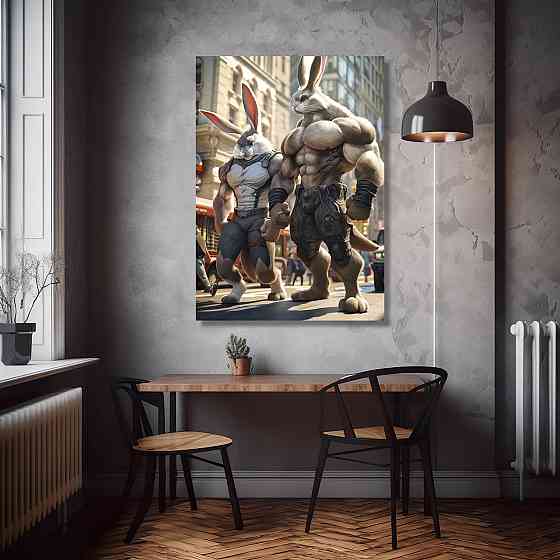 Картина Холсті в спортзал  Кролик KLM_8 100х150 см Київ