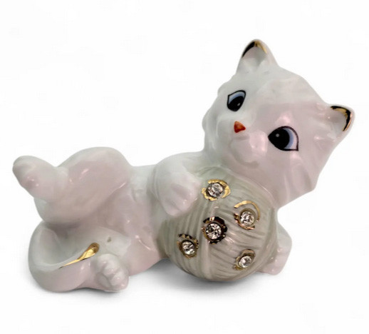 Статуетка з фарфору Котик із клубком Київ - фото 1