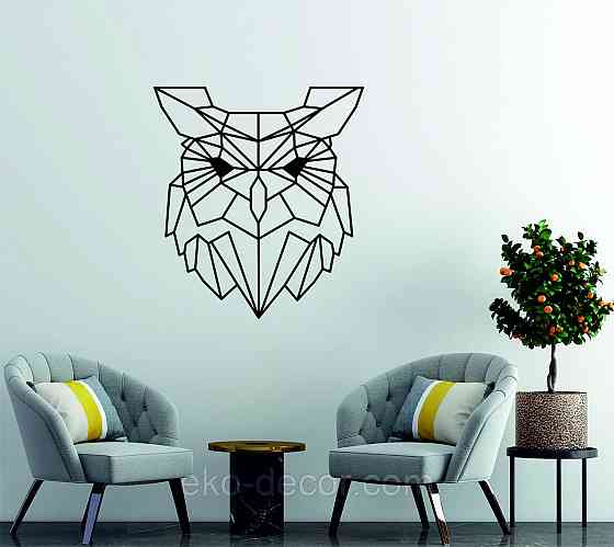 Настенный декор Панно «Сова» Декор на стену 70*63 см, Черный Киев