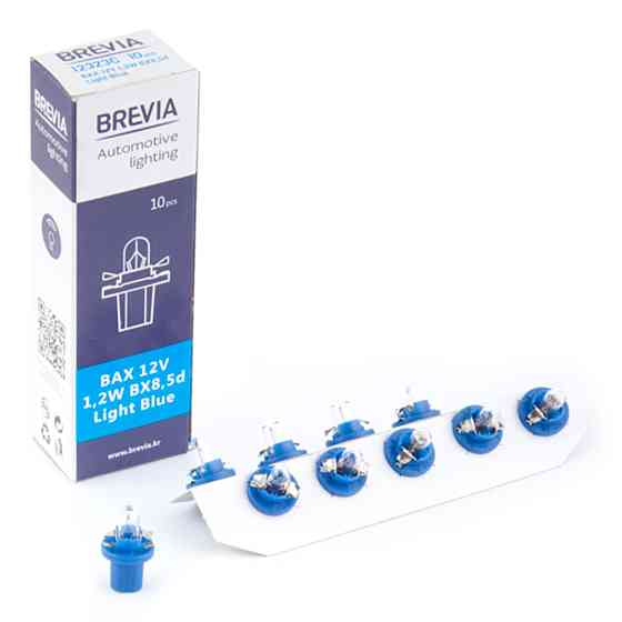 Лампа розжарювання Brevia BAX 12V 1.2W BX8.5d Light Blue CP, 10шт Київ