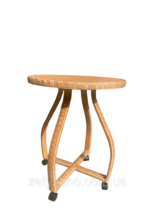 Стіл плетений круглий на колесах Київ - фото 1
