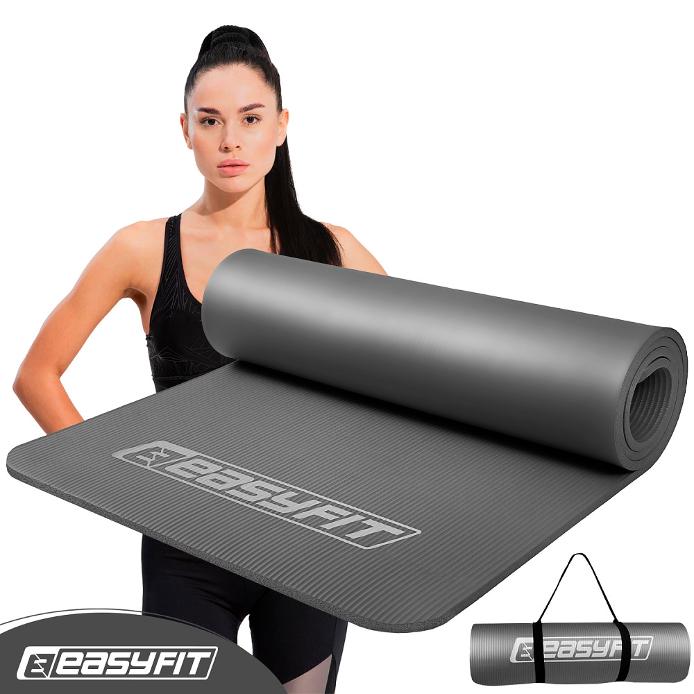 EasyFit Килимок для фітнесу та йоги EasyFit NBR 10 мм Сірий Коломыя - изображение 1